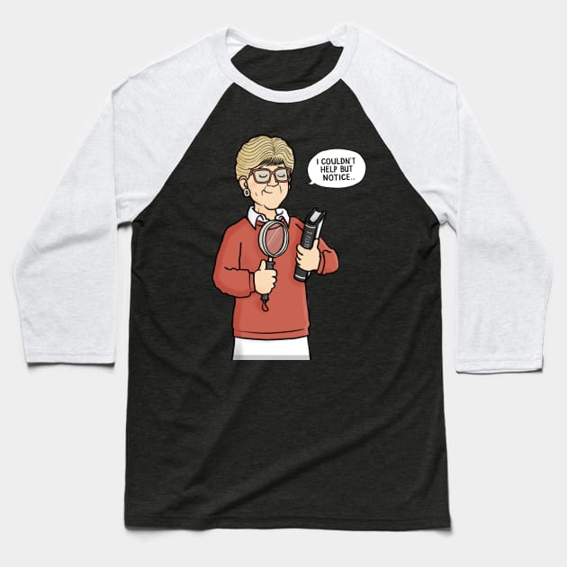 Jessica Fletcher - Murder She Wrote Baseball T-Shirt by CarlBatterbee